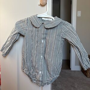 Zara Checkered Long Sleeve romper